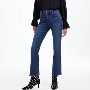 Madewell Tall Kick Out Crop Flare Jeans Mid Rise Medium Wash Stretch 27T 27